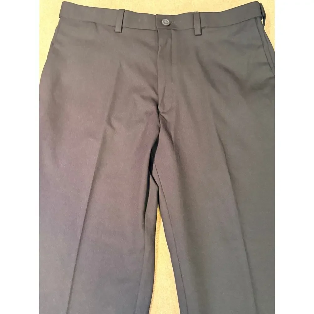 Haggar Cool 18 Pro Classic Fit Flat Front Pants Men's 36x29 Black NWT